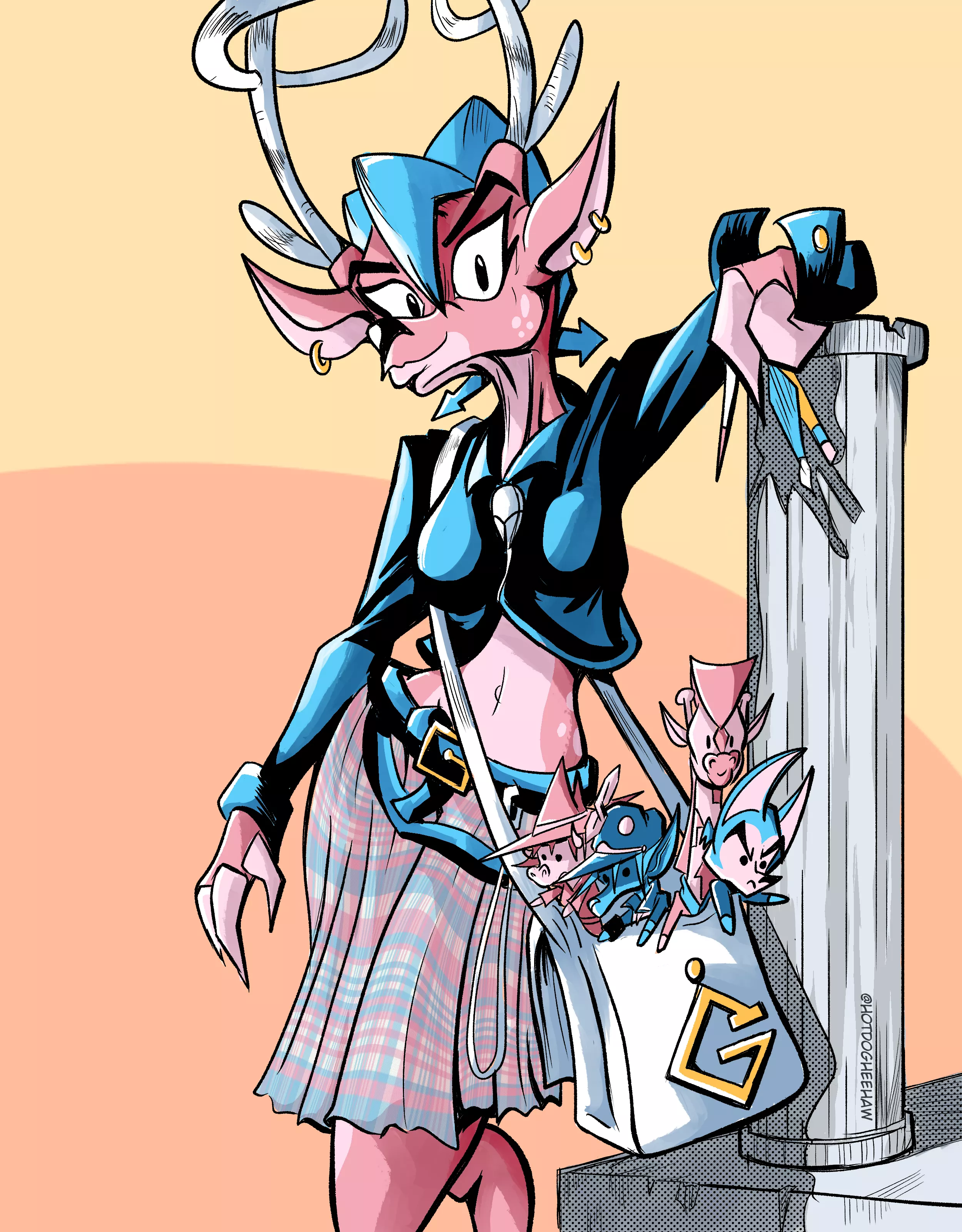 Since I came out as trans yesterday, I thought I would commemorate the occasion by redesigning my 'sona to be more affirming! (OC)