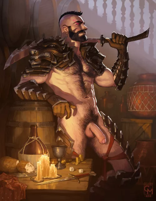 Sipher, hanging out in the tavern playing dice and looking for bounty hunting jobs [OC]