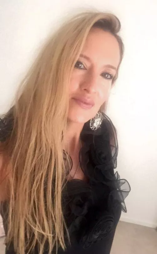 Sister-in-law posing at Christmas