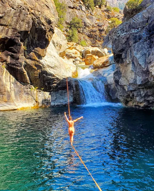 Slacklining is one of my favorite activities to do naked💕 Slacklining is one of my favorite activities to do naked💕