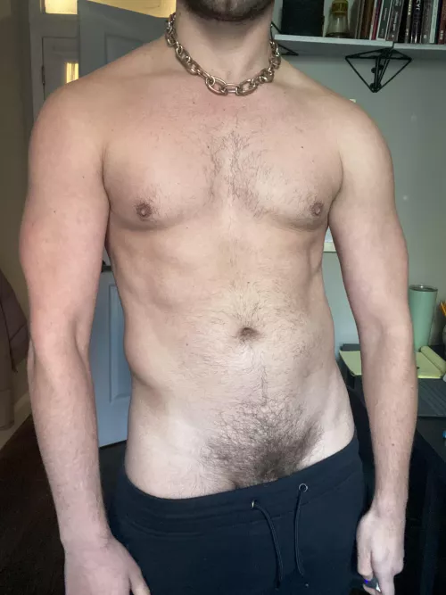 Slide my sweats down and watch what pops out