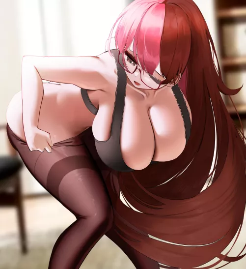 Sliding her thigh highs on Sliding her thigh highs on