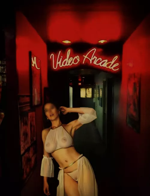 Slut wife 32 YOA. We finally did it last night. Went to an adult arcade dressed like a harem girl. My husband and I got to live out some of our wildest fantasies. Sore and tired today. Here is the before photo. Not sharing the after…lol