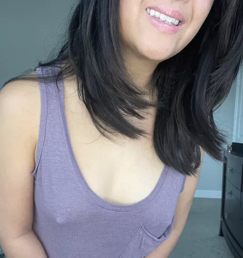 Smaller boobs but with noticeable nipples