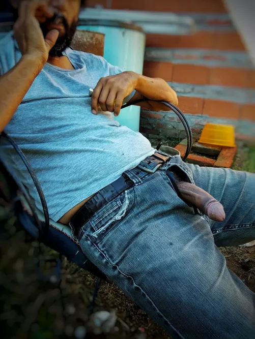 Smoking in my backyard...😉