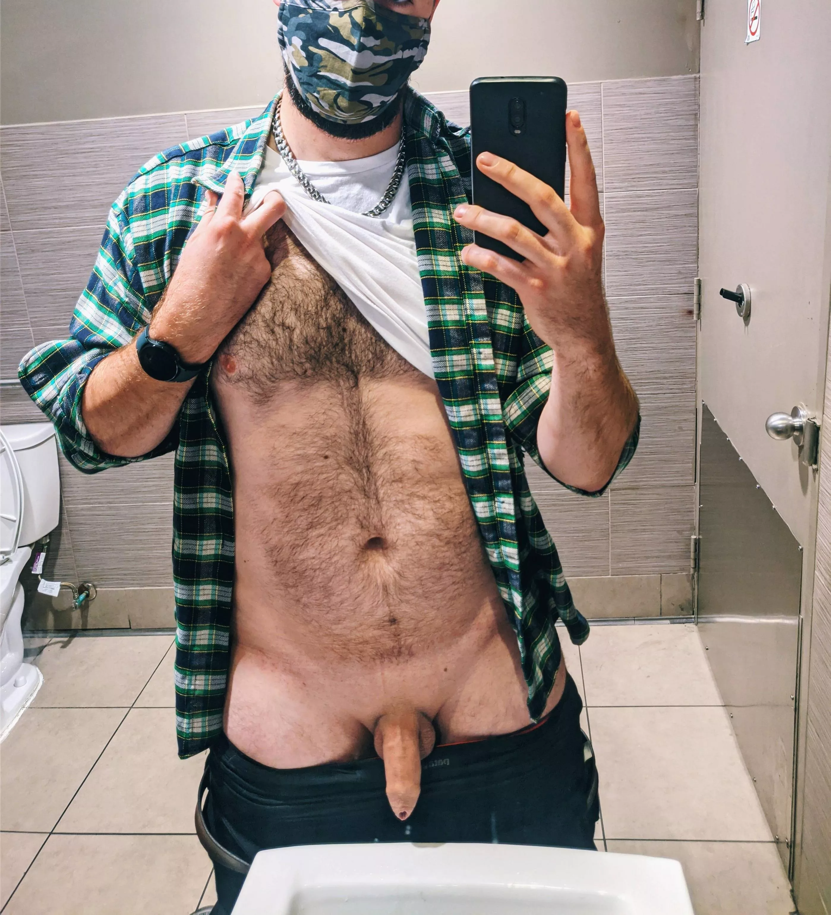 Snapped a selfie at the gas station washroom Snapped a selfie at the gas station washroom