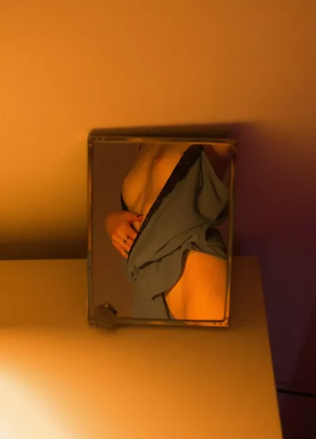 Sneak a peek by the mirror, hun Sneak a peek by the mirror, hun