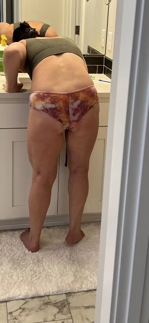 Sneaking a pic of her getting ready for bed.