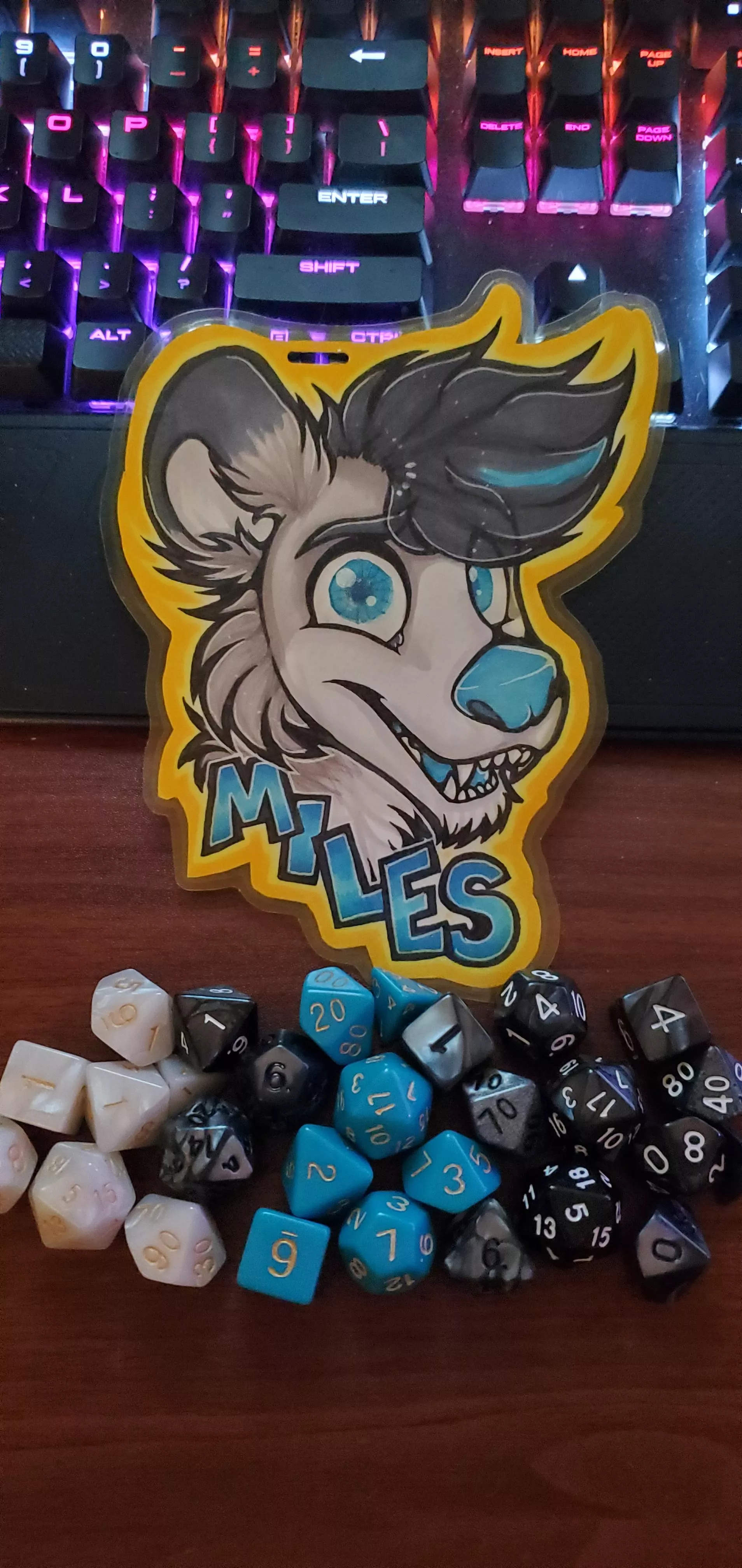So as a late Christmas gift my partner got me themed die to match my sona and thought I'd share!
