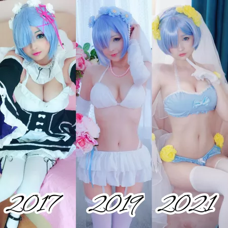 So happy of my progress , I use Rem cosplays as a gauge of how far Iโve come ๐
