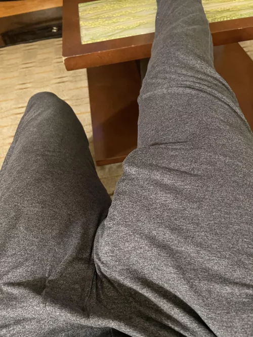 So hard itโs trying to burst through the pants