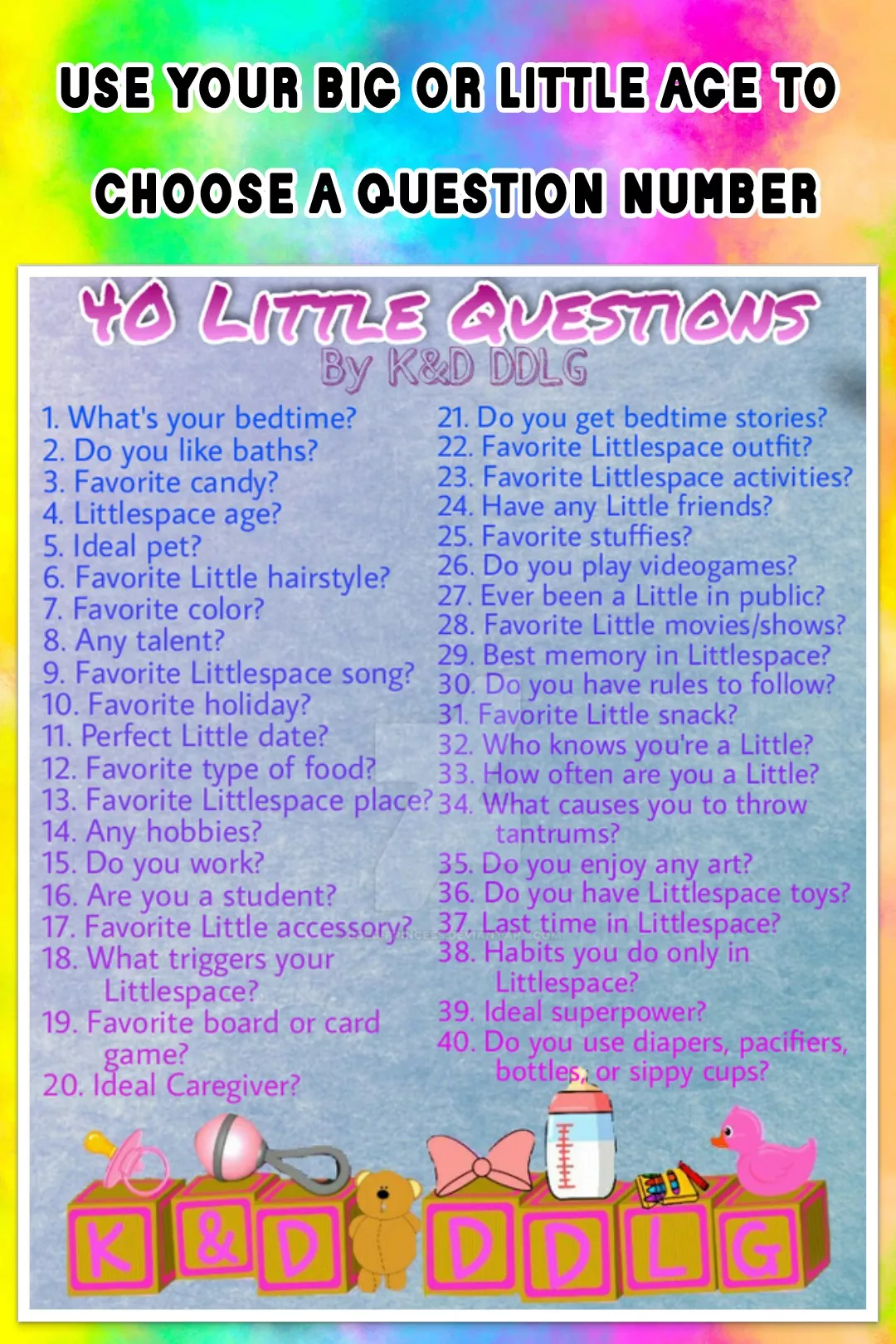 🤗 SO many questions! Littles, go ahead! - be sure to read the writing at the top! 🤗