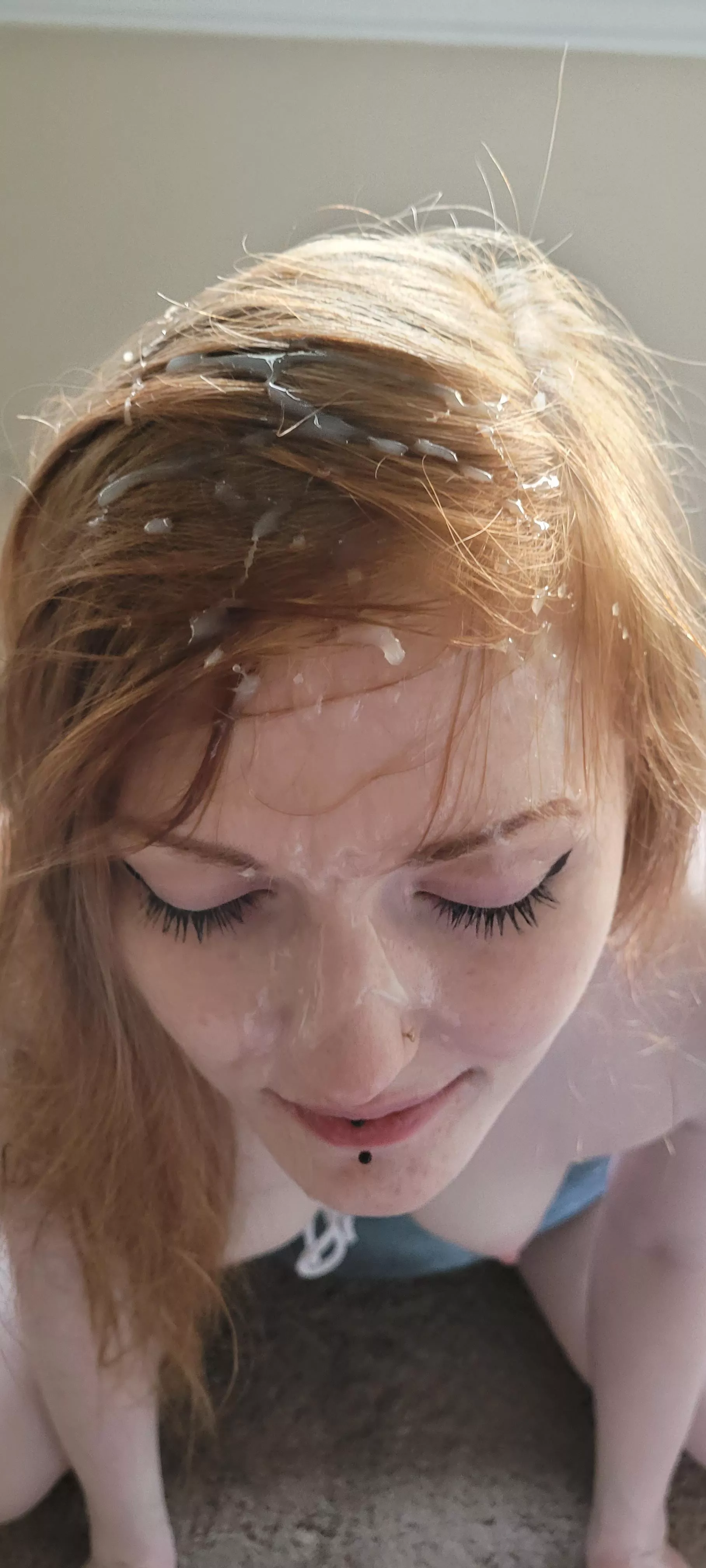 So much cum he couldn't get it all on my face So much cum he couldn't get it all on my face