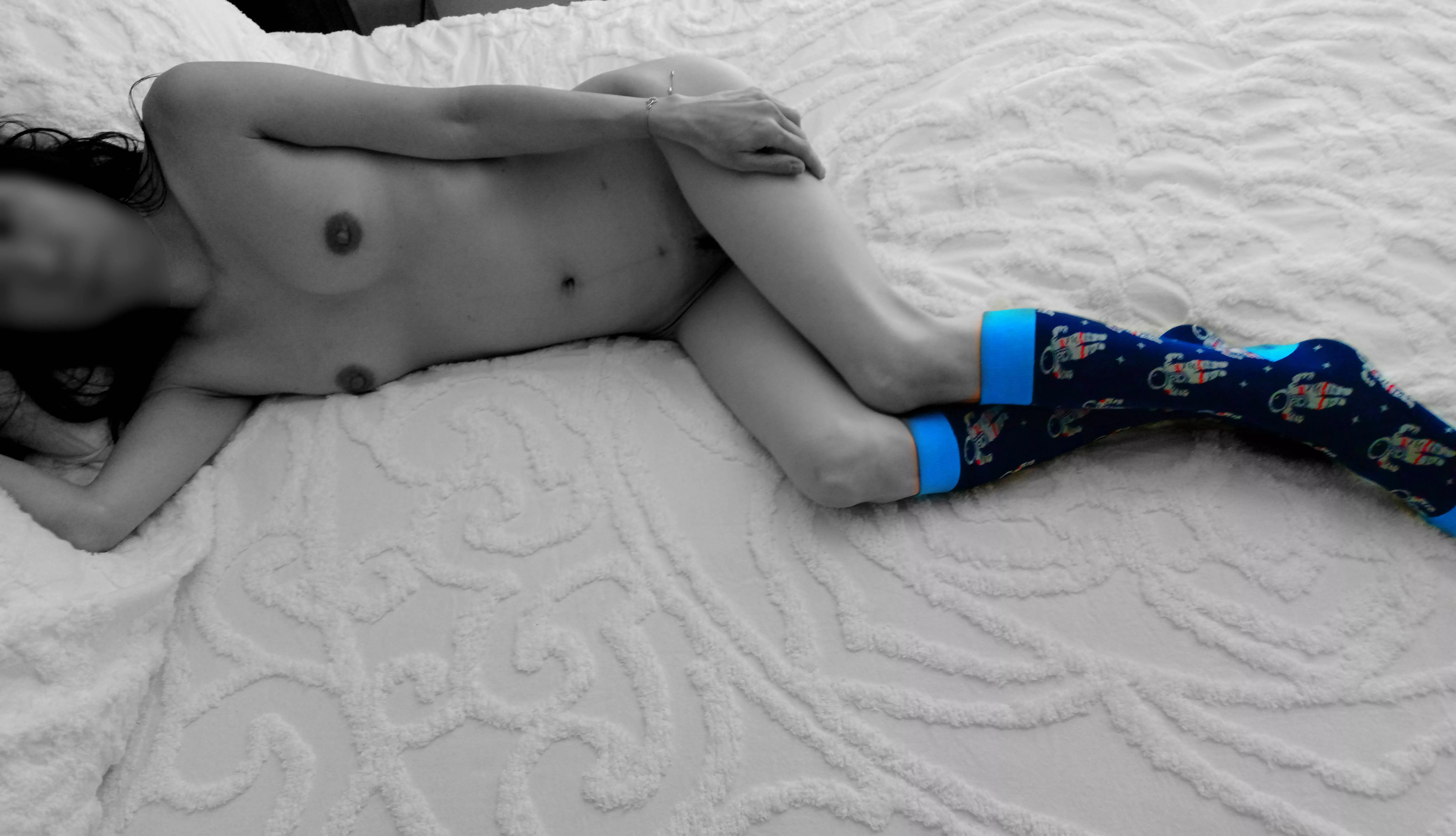 Socks with a pop of color (F) [OC]