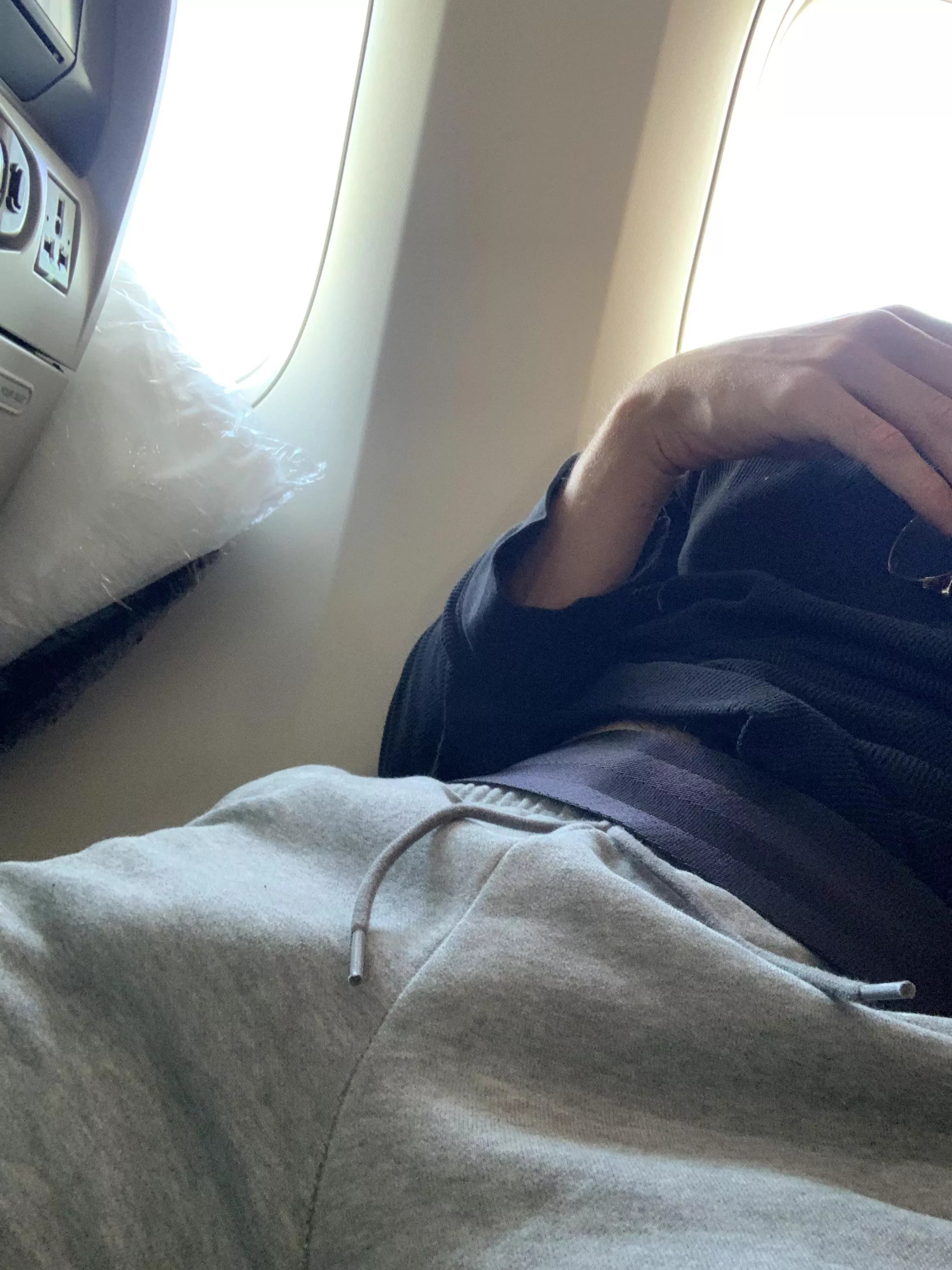 Softie on a plane… hoping the hot flight attendant notices