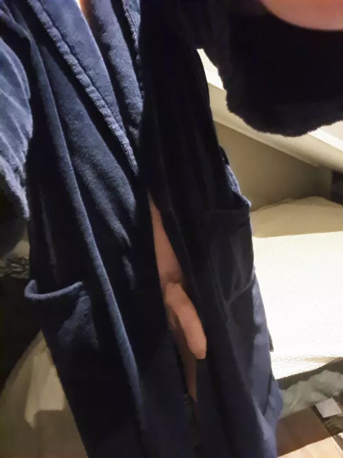 Softie peaking form my bathrobe