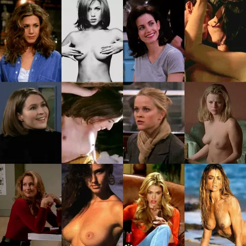 Some fine ladies of F.R.I.E.N.D.S. - Part 1 (On/Off) [From Left to Right - Jennifer Aniston, Courteney Cox, Helen Baxendale, Reese Witherspoon, Jill Goodacre, Denise Richards]