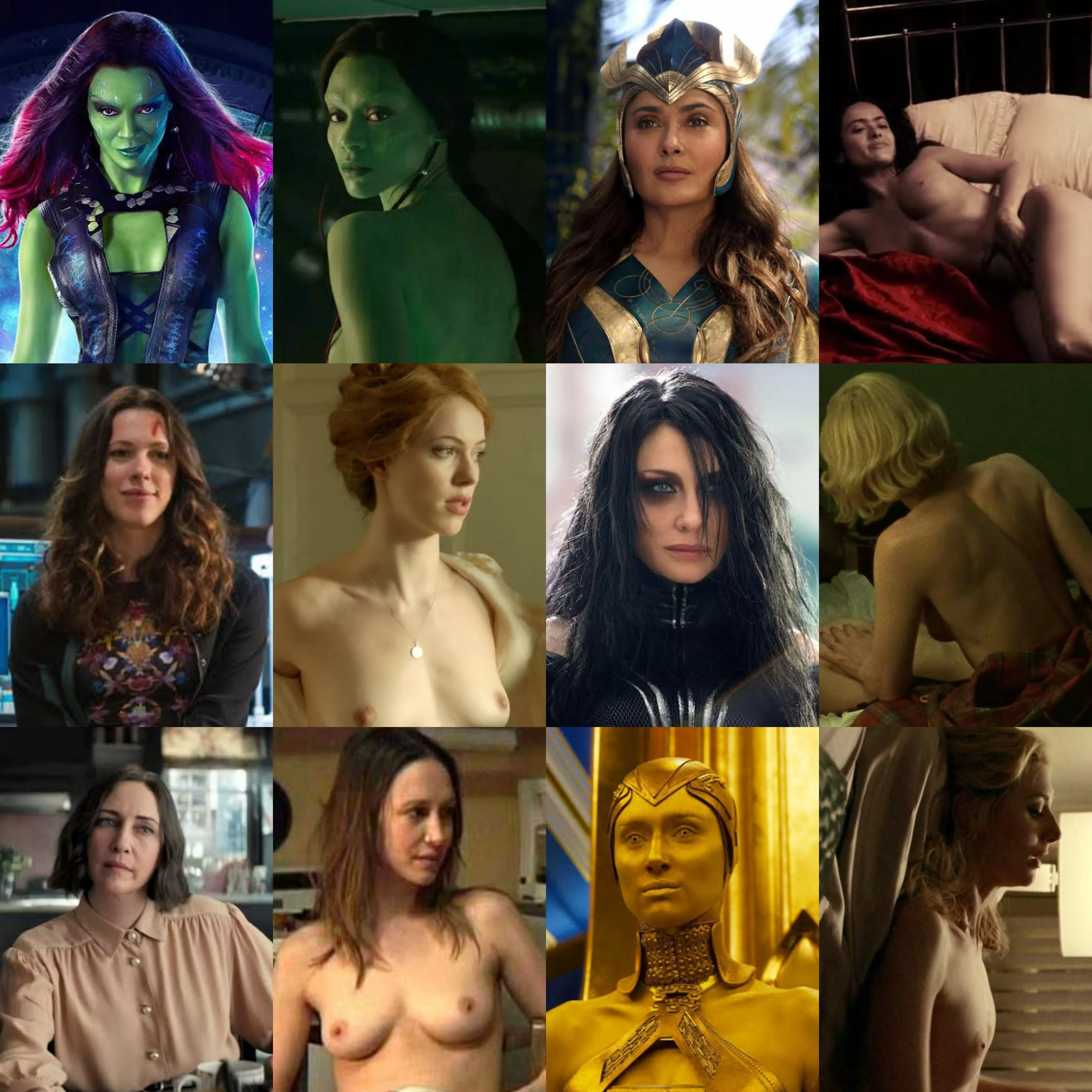 Some fine ladies of the MCU - Part 4 (On/Off) [From Left to Right - Zoe Saldana, Salma Hayek, Rebecca Hall, Cate Blanchett, Vera Farmiga, Elizabeth Debicki]