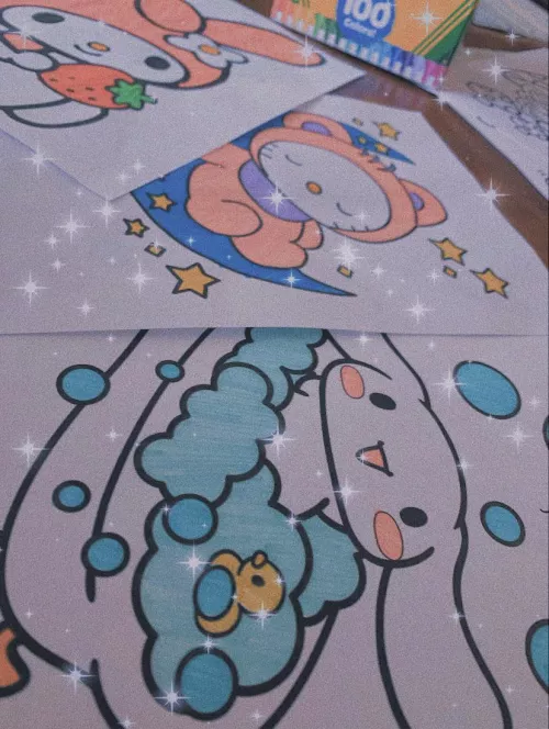 some sanrio pages i colored today :3