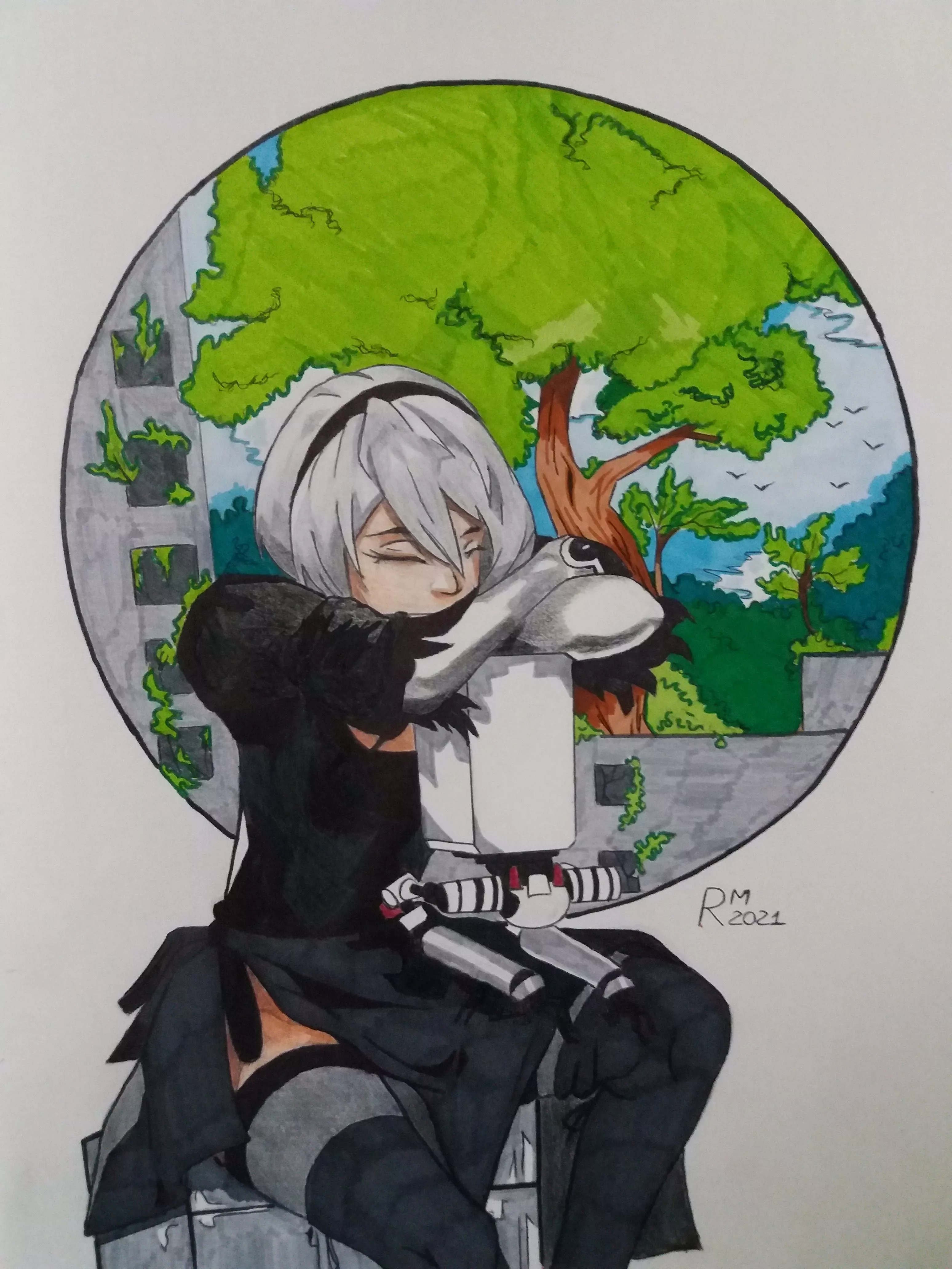 Some weeks ago i did this 2b's fanart, pretty long but satisfieing. What do you think? Some weeks ago i did this 2b's fanart, pretty long but satisfieing. What do you think?