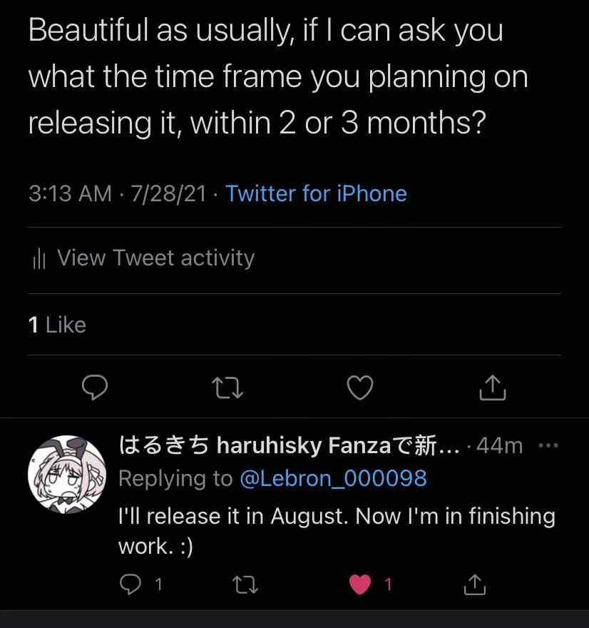 Someone ask her when she will release the third part and she said in August, I’m hype asf Someone ask her when she will release the third part and she said in August, I’m hype asf