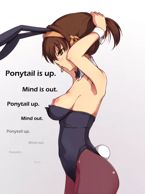 Something about the ritual of putting on the uniform and her hair made it very easy to relax. Ponytail up, mind out. [Art by Haruhisky, Manip by Sleepyhead97]