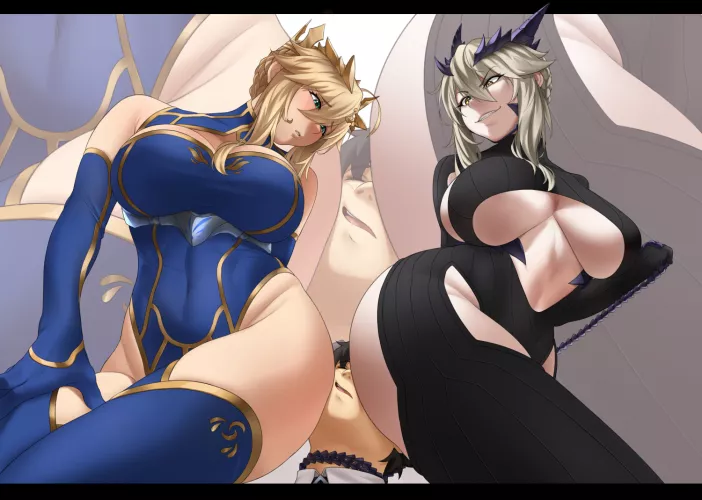 Squished By Lancer Artoria & Lancer Alter. Squished By Lancer Artoria & Lancer Alter.