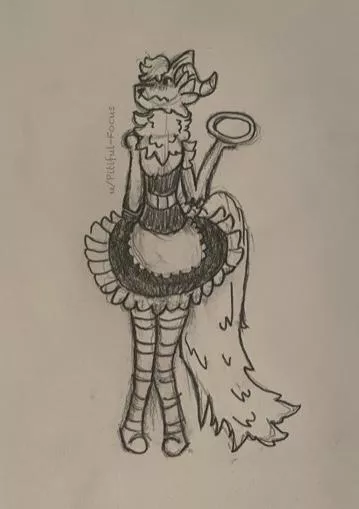 S-sorry, it’s my first day >///< h-how may I be of service? (Art by me)