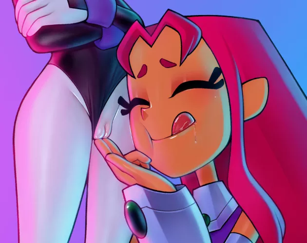 Starfire loves Raven (Loodncrood)