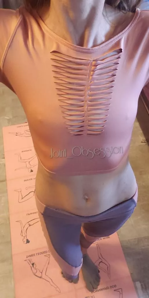 Starting to see the many advantages of being small. One of them is not needing a sports bra.