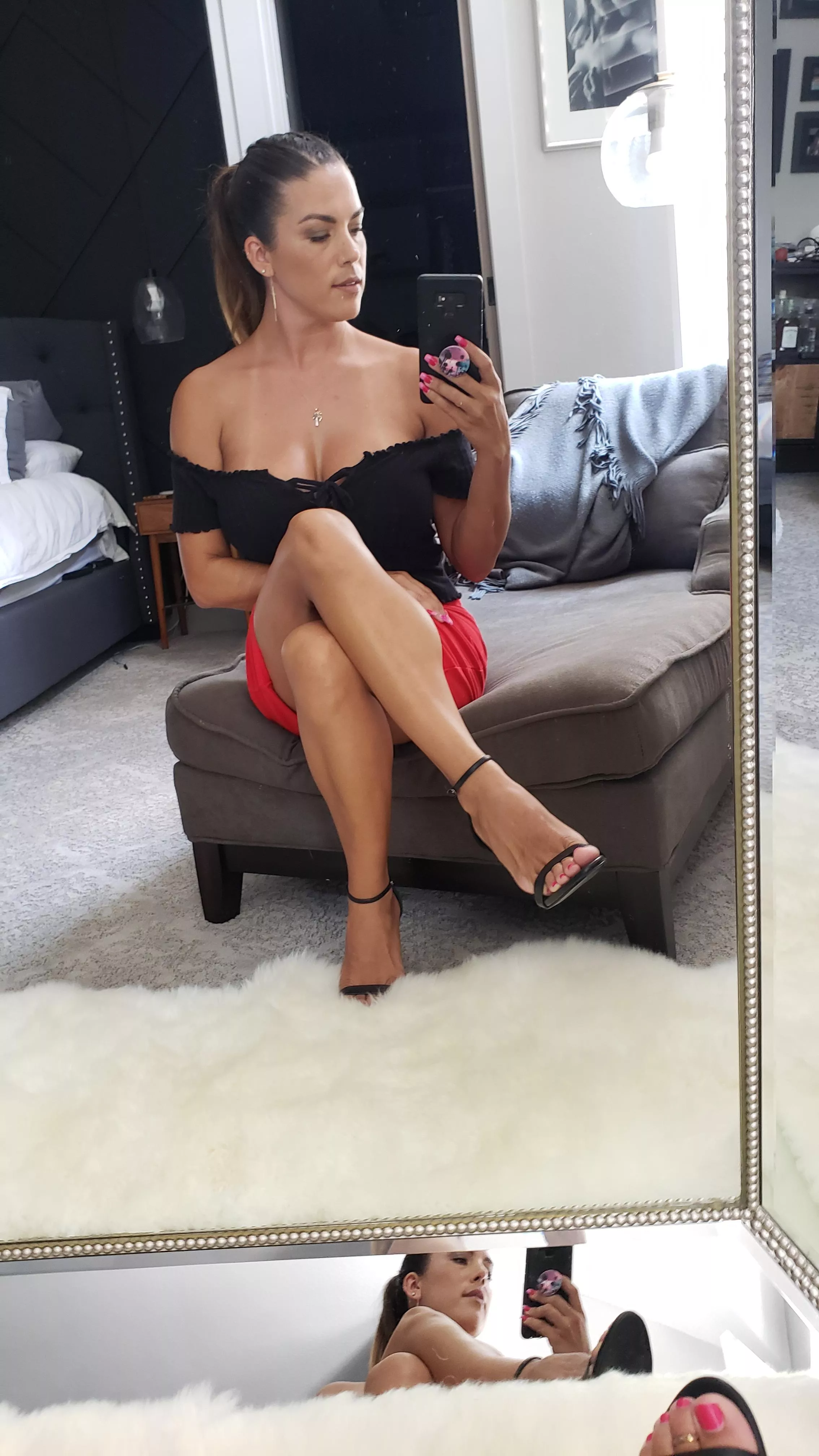 Strappy heels and a short skirt? Yes, please! Strappy heels and a short skirt? Yes, please!