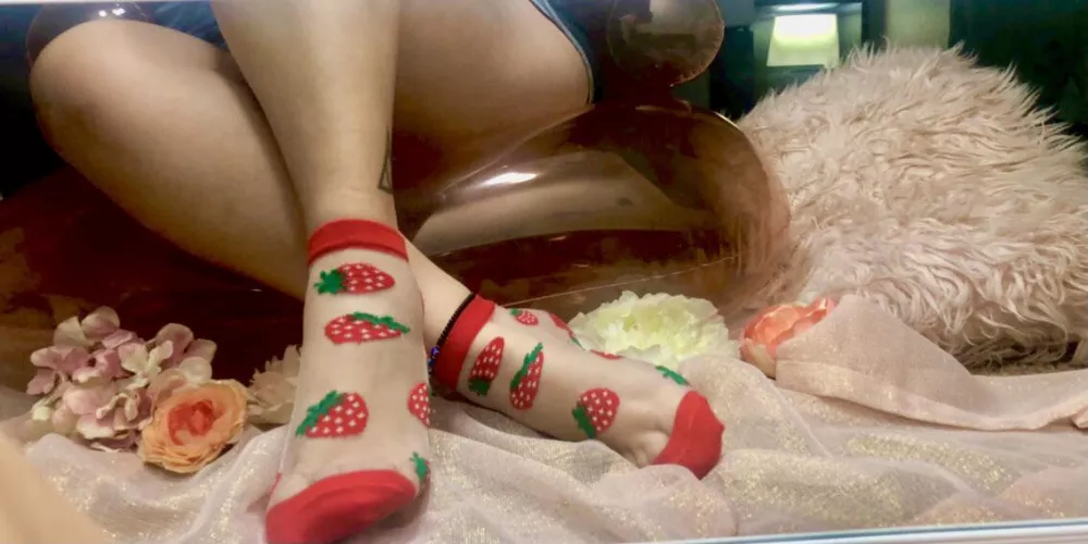 🍓Strawberry mesh socks! What do you think? 🥰 🍓Strawberry mesh socks! What do you think? 🥰