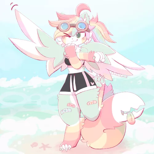 Stretchin (art by me @quackshley on twitter/insta)