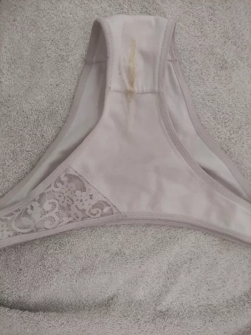 Stroking my dick with the panties that my sister left in the bathroom 🤤