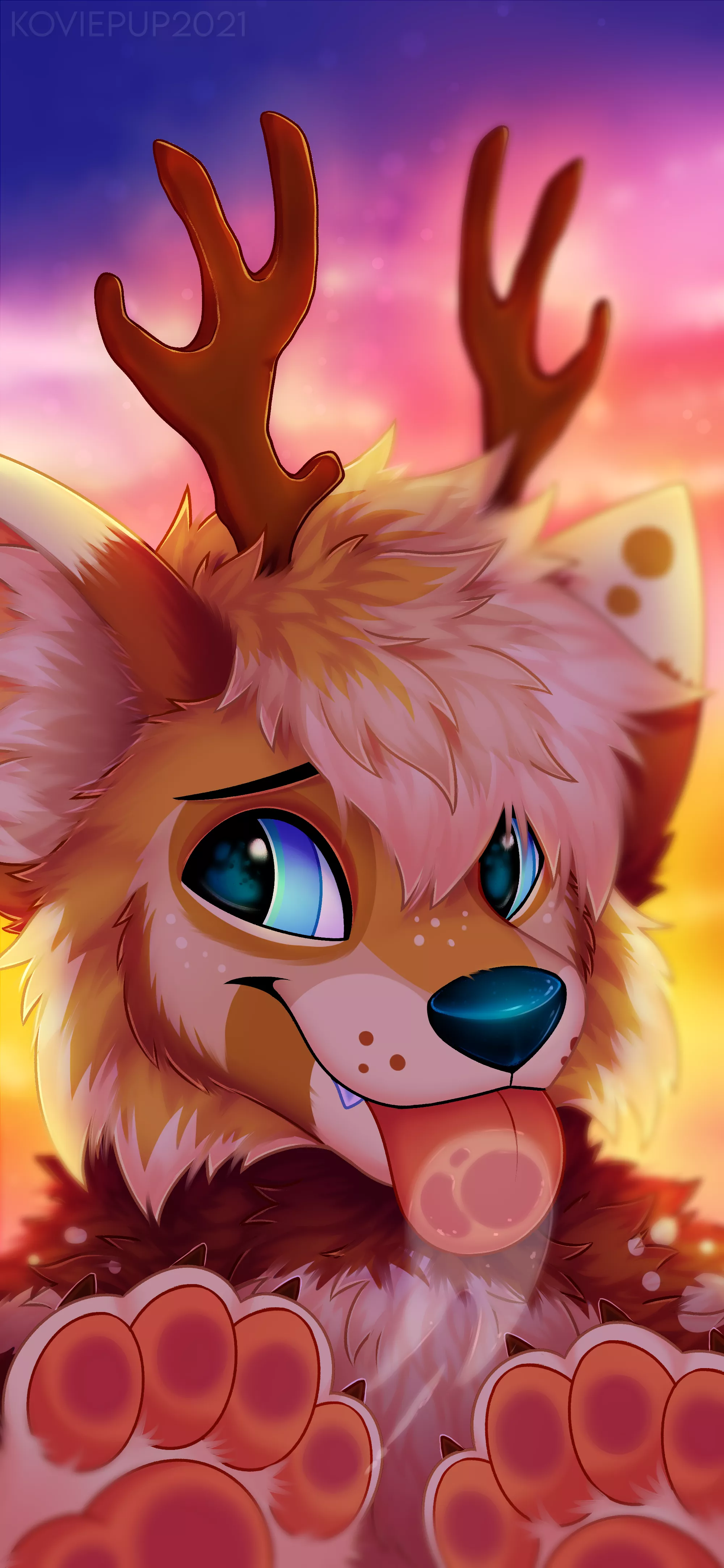 Sunset Deerdog [ art: me - KoviePup ]