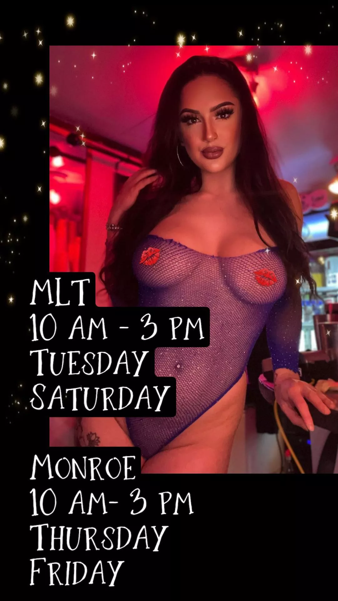 @sunshynebarista schedule this week😍 19090 US-2 Monroe WA 21709 SR-99 Mountlake Terrace WA