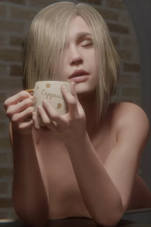 Supergirl enjoying a cappuccino (TheReyCake) [DC Comics]