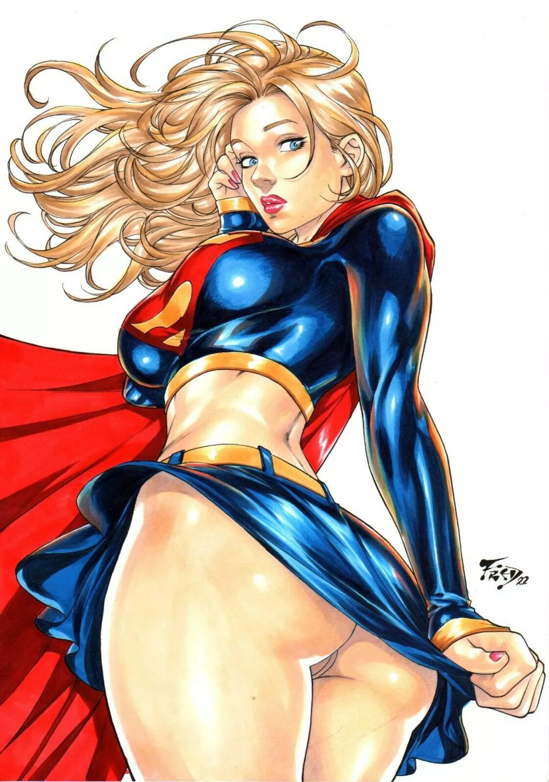 Supergirl forgot to put her panties on (Fred Benes/Nikk650) [DC Comics]