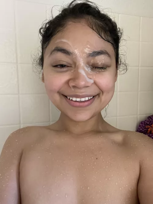 Surprise facial in the shower