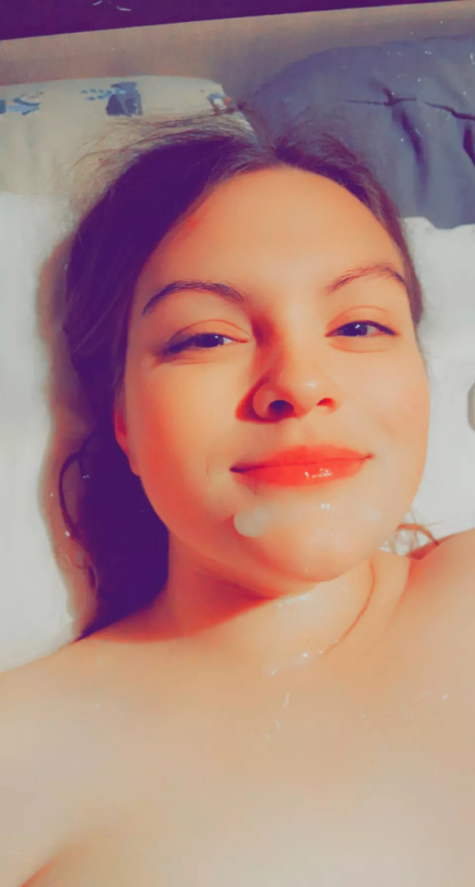 Swallowed most before the pic was taken😋 he said he’s aiming for my eyes next time, to make sure I don’t swallow 🤷🏻♀️😋 Swallowed most before the pic was taken😋 he said he’s aiming for my eyes next time, to make sure I don’t swallow 🤷🏻♀️😋