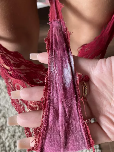 Sweaty and creamy panties after todayβs gym session π
 I cum in them too! π¦