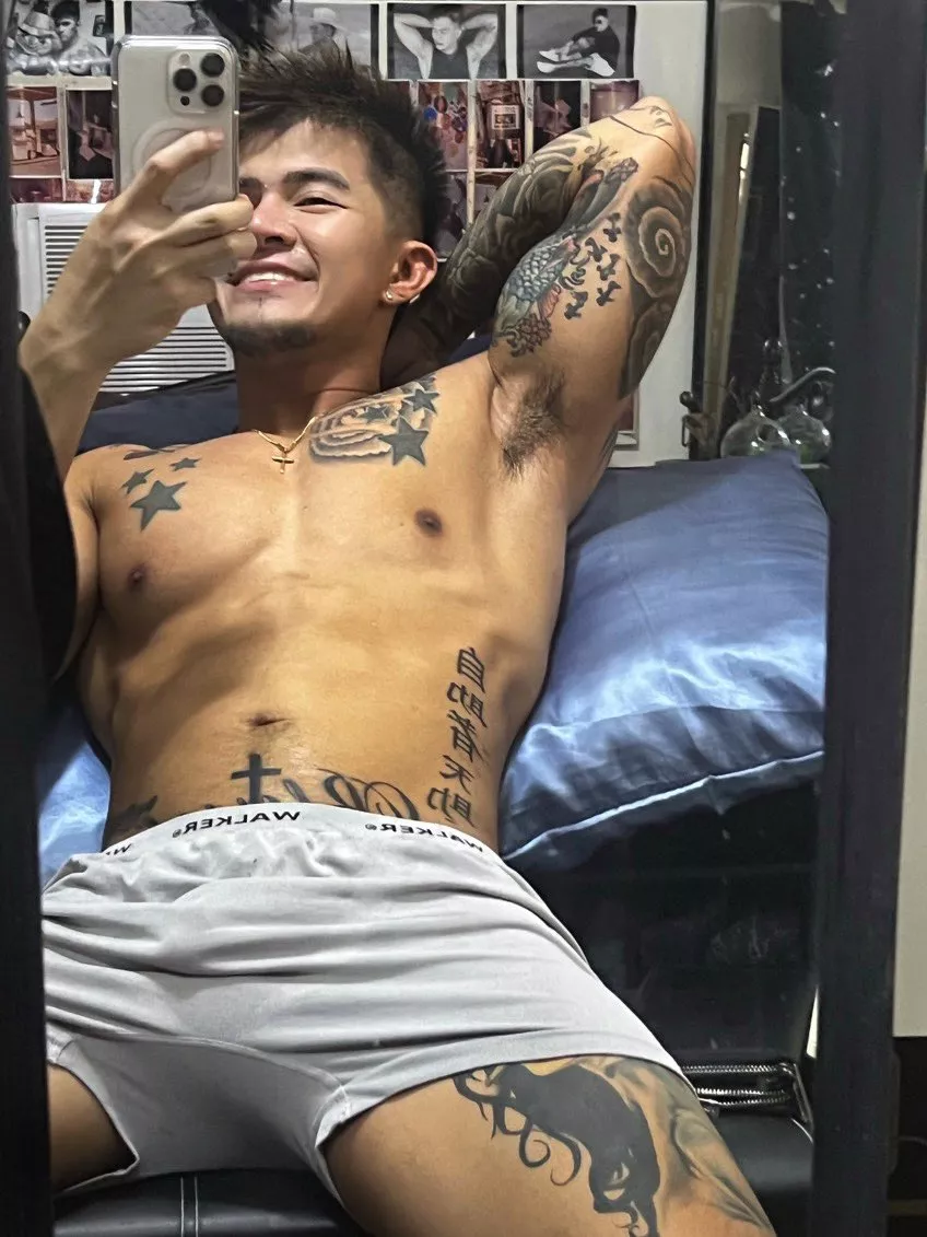 Sweaty and horny. Wanna sniff and taste?