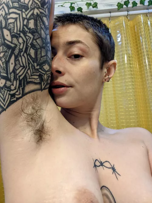 Sweaty before my shower