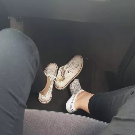 Sweaty feet in the car :p Sweaty feet in the car :p