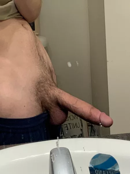 Sweaty ripe perv cock and cum stains on the mirror with the door open for them to see ππΌπ
