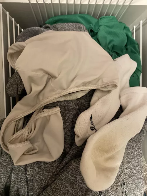Swim Team’s Dirty Panties and Dirty Socks After a Long Workout. Hamper Happy!