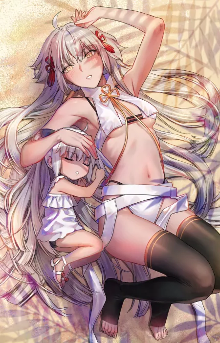 Swimsuit Okita alter with Rengoku Swimsuit Okita alter with Rengoku