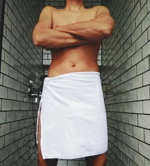 Take off my towel and turn your fantasy into reality Take off my towel and turn your fantasy into reality