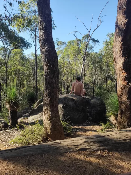 Taking a quick break from hiking in Western Australia Taking a quick break from hiking in Western Australia