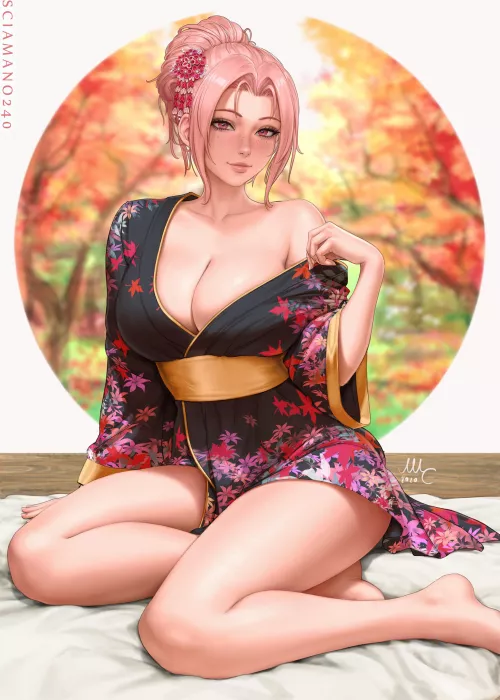 Taking off her Yukata (Sciamano240)